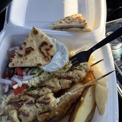 O. M. Greek - Chicken Souvlaki Platter