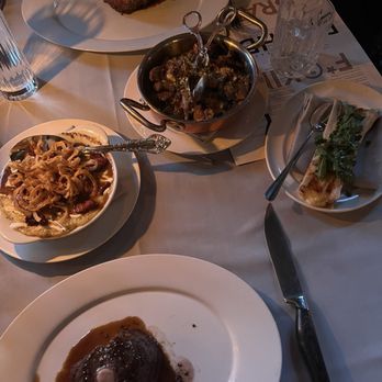 Maple & Ash - Two different filets. One with bone and one without. Bone Marrow Stuffing, Baked & Loaded, and Roasted Mushrooms - Steakhouses Near Me - Chicago, Illinois Maple & Ash - Two different filets. One with bone and one without. Bone Marrow Stuffing, Baked & Loaded, and Roasted Mushrooms - Steakhouses Near Me - Chicago, Illinois