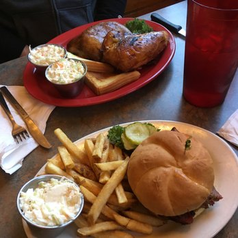 Texas Ribs and BBQ - Chicken platter with double coleslaw, and brisket sandwich - Barbeque Near Me - Clinton, Maryland Texas Ribs and BBQ - Chicken platter with double coleslaw, and brisket sandwich - Barbeque Near Me - Clinton, Maryland