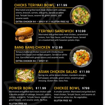Chicks Teriyaki - Menu - Chicken Shop Near Me - Ponderay, Idaho Chicks Teriyaki - Menu - Chicken Shop Near Me - Ponderay, Idaho