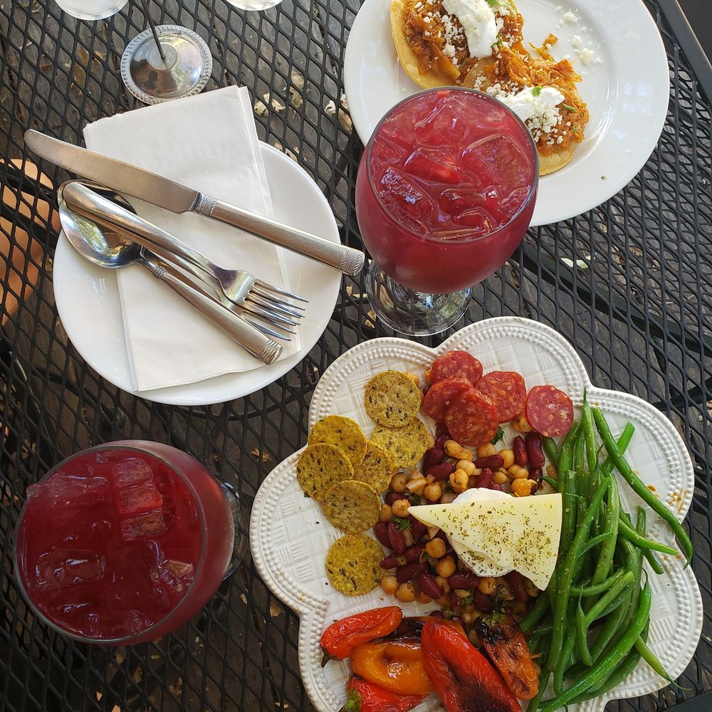 Ficelle - Sangrias, plato combinado, tingas de pollo, and a beautiful evening on the patio of Ficelle. - Spanish Near Me - Winters, California Ficelle - Sangrias, plato combinado, tingas de pollo, and a beautiful evening on the patio of Ficelle. - Spanish Near Me - Winters, California