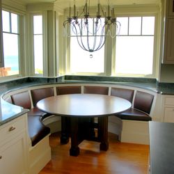 ClearLake Furniture - White Oak Banquette with leather seating