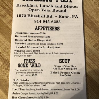 Bob's Trading Post - Menu - Ice Cream & Frozen Yogurt Near Me - Kane, Pennsylvania Bob's Trading Post - Menu - Ice Cream & Frozen Yogurt Near Me - Kane, Pennsylvania