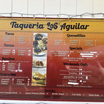 Taqueria Los Aguilar - Menu April 2024 - Mexican Near Me - Central Point, Oregon Taqueria Los Aguilar - Menu April 2024 - Mexican Near Me - Central Point, Oregon
