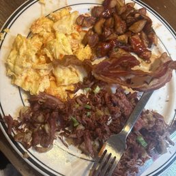 Corn beef hash and eggs Corn beef hash and eggs