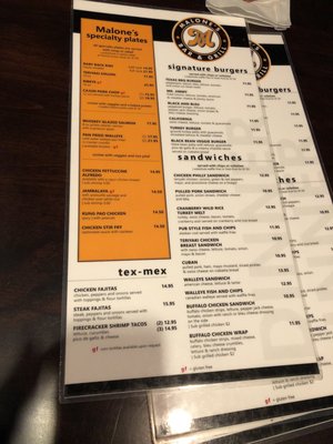 Menu photo 8 Malone's Bar & Grill Maple Grove, MN