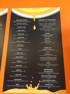 Menu photo 1 Squeezed Juice Bar - Rio Rancho Rio Rancho, NM