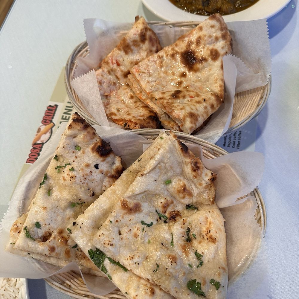 Garlic naan and chicken naan Garlic naan and chicken naan