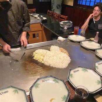 Kobe Teppan & Sushi - He made a heart with the chicken fried rice - Japanese Near Me - Tempe, Arizona Kobe Teppan & Sushi - He made a heart with the chicken fried rice - Japanese Near Me - Tempe, Arizona