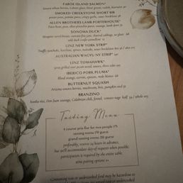 Tasting menu Tasting menu