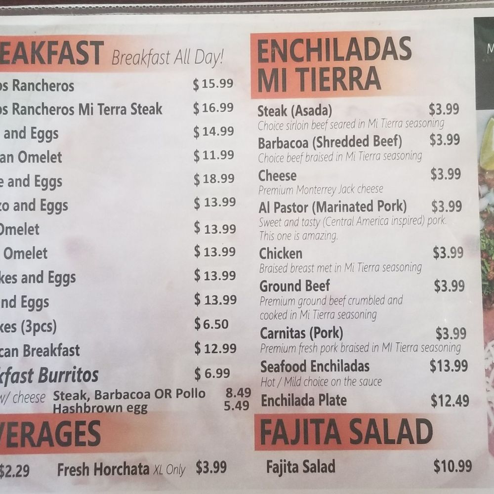 Mi Tierra - Menu - Mexican Near Me - Cheyenne, Wyoming Mi Tierra - Menu - Mexican Near Me - Cheyenne, Wyoming
