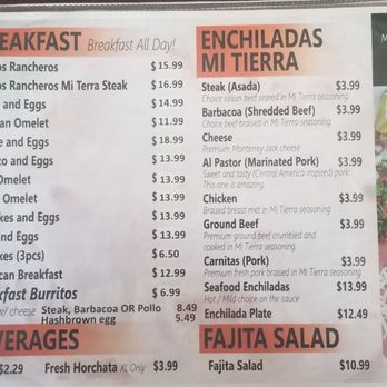Mi Tierra - Menu - Mexican Near Me - Cheyenne, Wyoming