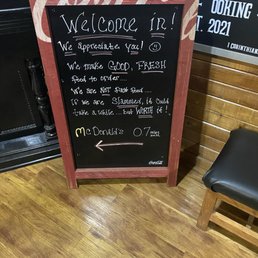 Sign inside