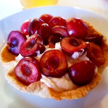 Dinosaur Coffee - White chocolate mascarpone cherry tart - Coffee & Tea Near Me - Los Angeles, California