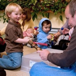 Music Together with Music and Me - Daddy and Son sharing through music.  We make music with the whole family!