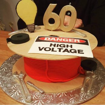 Premier Pastry - 60th Birthday Cake for an Electrician. All edible. So creative and awesome job!! Highly recommend for specilaty cakes ! - Bakeries Near Me - Rochester, New York