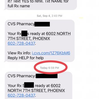CVS Pharmacy - CVS telling me 7pm was a great time for pickup. - Drugstores Near Me - PHOENIX, Arizona CVS Pharmacy - CVS telling me 7pm was a great time for pickup. - Drugstores Near Me - PHOENIX, Arizona