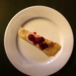 Route To India - Dosa made at home! day after thanksgiving, so i stuffed it with sweet potato/pear/persimmon and put cranberry sauce on top. :)