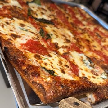Adrienne’s Pizzabar - Square Pizza - half Margaritas and half tomato - Pizza Near Me - West Palm Beach, Florida Adrienne’s Pizzabar - Square Pizza - half Margaritas and half tomato - Pizza Near Me - West Palm Beach, Florida