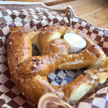 Icicle Brewing - Pretzel with Beecher's cheese sauce. The sauce was underwhelming. Pretzel is better with their mustard. - Brewpubs Near Me - Leavenworth, Washington Icicle Brewing - Pretzel with Beecher's cheese sauce. The sauce was underwhelming. Pretzel is better with their mustard. - Brewpubs Near Me - Leavenworth, Washington