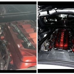 Tops & Stripes - After and before of engine bay