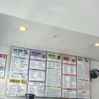 Jade Snow - Menu - Shaved Ice Near Me - Redondo Beach, California
