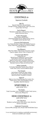 Menu photo 7 House Without A Key Honolulu, HI