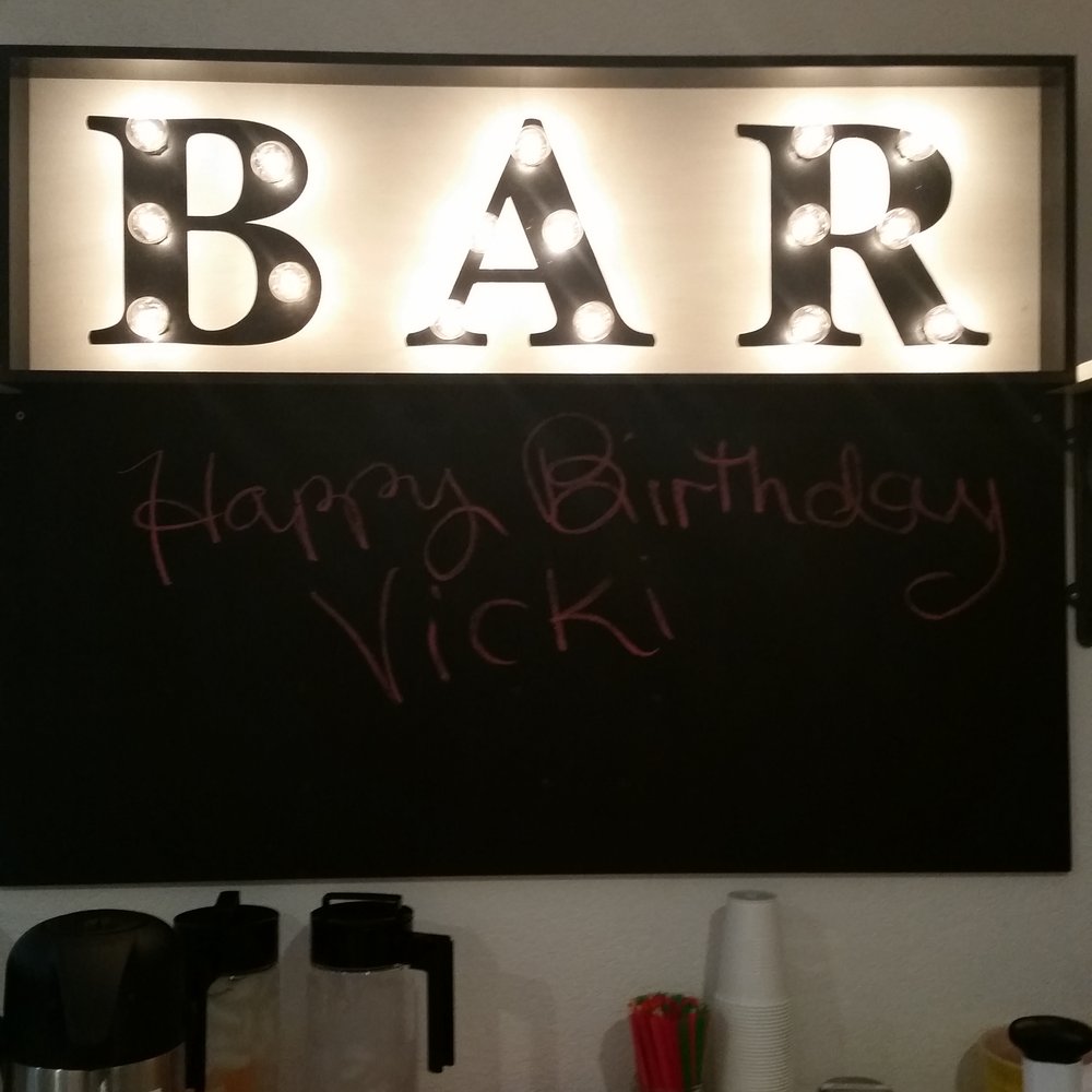 Winery Kitchen - a chalkboard with a happy birthday message - Cooking Classes Near Me