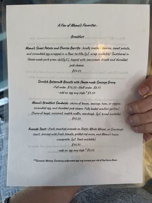 Menu photo 2 Mountain Mamas' Needful Things Georgetown, CO