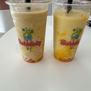 Bubblicity - two mango maniac smoothies one with protein one without - Coffee & Tea Near Me - Rancho Cucamonga, California Bubblicity - two mango maniac smoothies one with protein one without - Coffee & Tea Near Me - Rancho Cucamonga, California