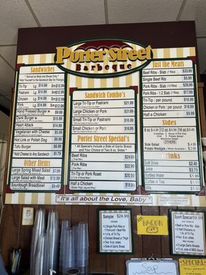 Menu photo 1 Porter Street Barbeque Eureka, CA