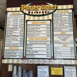 Porter Street Barbeque - Menu 4.29.24