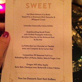 L'Opossum - Dessert menu - New American Near Me - Richmond, Virginia L'Opossum - Dessert menu - New American Near Me - Richmond, Virginia