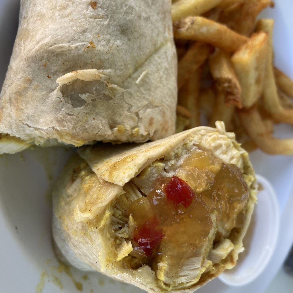 Miss Lucy's Restaurant - Roti with mango chutney - Caribbean Near Me - St. John, Virgin Islands