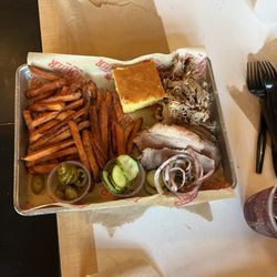 Firewater BBQ & Brew - Pulled pork, brisket, sweet potato fries & corn bread