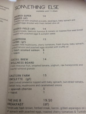 Menu photo 5 Social Brew Burleigh Heads, QLD