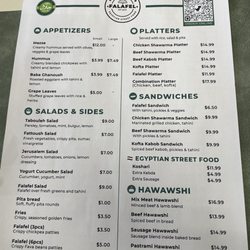 North Ave Falalfel - Menu