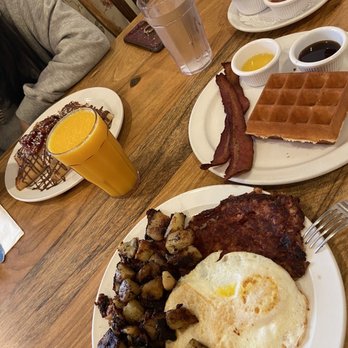 More Than Waffles - Hash & Eggs, half a waffle, Nutella Crepe, Fresh Squeezed Orange Juice - Large - delicious breakfast! - Breakfast & Brunch Near Me - Encino, California
