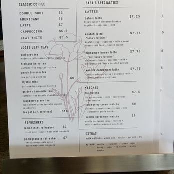 Baba's Coffee Corner - Menu as of Aug 2026 - Coffee & Tea Near Me - Orange, California Baba's Coffee Corner - Menu as of Aug 2026 - Coffee & Tea Near Me - Orange, California