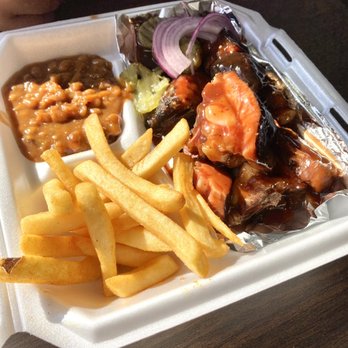 Pull Up -N- Eat - Specially made rib tip plate with fries and baked beans - Chicken Wings Near Me - Harker Heights, Texas