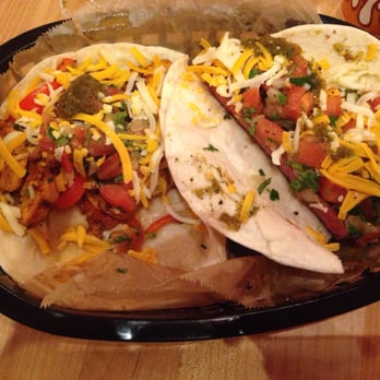 Torchy's Tacos - Left Fajita chicken &' right The republican, it's is sausage. - Tex-Mex Near Me - Tyler, Texas
