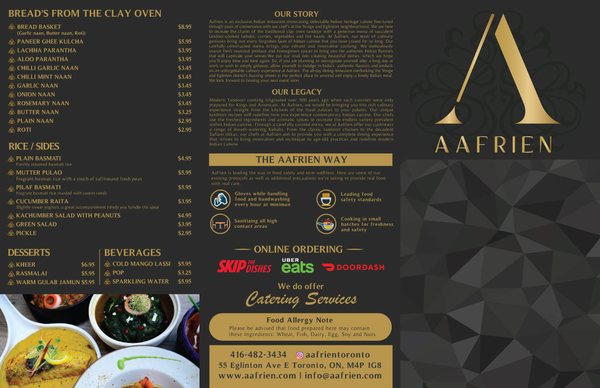 Menu photo 6 Aafrien Toronto, ON