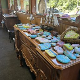 The painted rocks are so quaint.