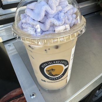 Kona Island Coffee - Ube whipped cream on top of a coffee - Coffee & Tea Near Me - Mountain View, California Kona Island Coffee - Ube whipped cream on top of a coffee - Coffee & Tea Near Me - Mountain View, California