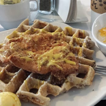 Dame's Chicken & Waffles - Orange Chicken and Waffles (Sweet Potato)! - Southern Near Me - Durham, North Carolina