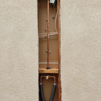 Stucco Repair Guy - Outdoor shower install requiring stucco repair. - Stucco Services Near Me Stucco Repair Guy - Outdoor shower install requiring stucco repair. - Stucco Services Near Me