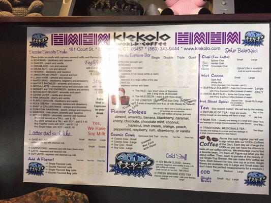 Menu photo 7 Klekolo World Coffee Middletown, CT