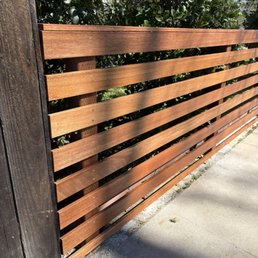 1x4" Borneo Mahogany fence with 2" spacing for our plants to get light. 1x4" Borneo Mahogany fence with 2" spacing for our plants to get light.