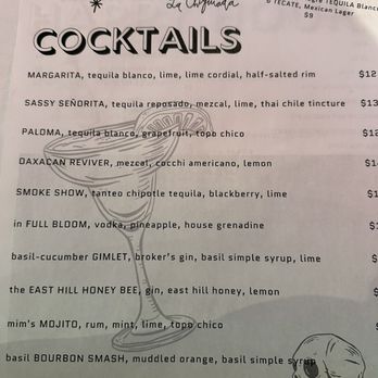 La Chiquiada - Drink menu - Mexican Near Me - Decatur, Georgia