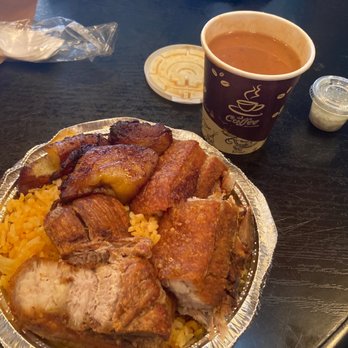 Caridad Williamsbridge - a plate of food and a cup of coffee - Latin American Near Me - BRONX, New York